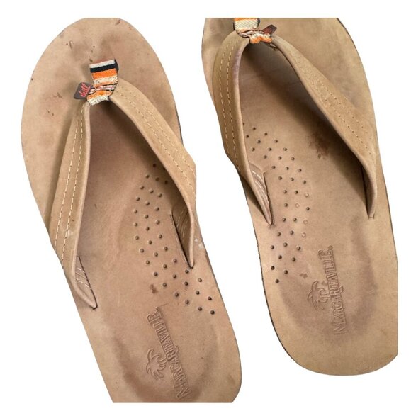 Margaritaville tan palm tree flip flops women's size 11 - Picture 4 of 6
